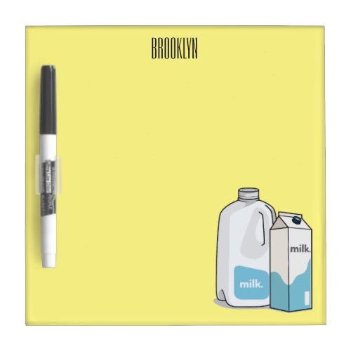 Milk cartoon illustration dry erase board