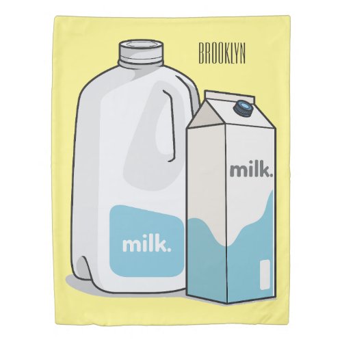 Milk cartoon illustration duvet cover