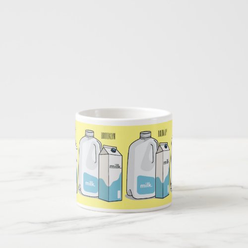 Milk cartoon illustration espresso cup