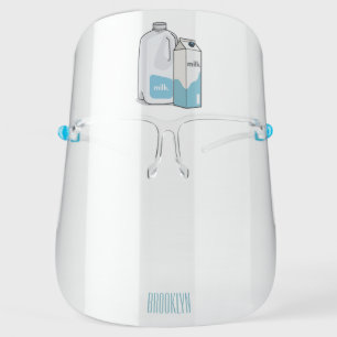 Milk cartoon illustration face shield