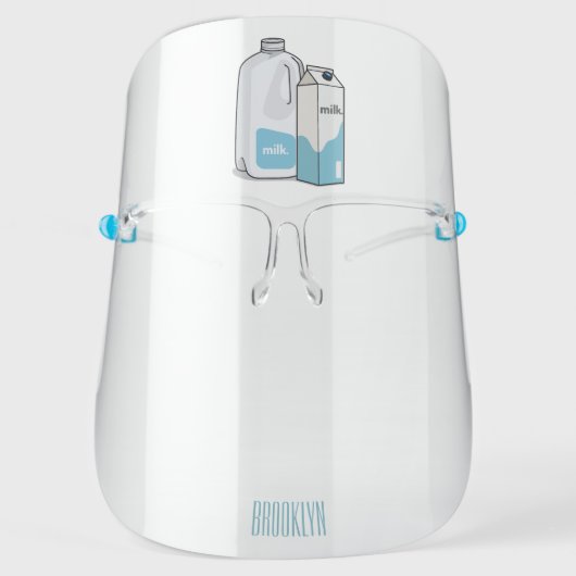Milk cartoon illustration  face shield (Front)
