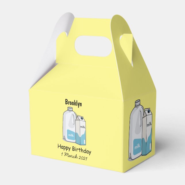 Milk cartoon illustration favor boxes (Front Side)