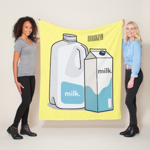 Milk cartoon illustration fleece blanket