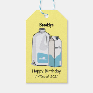 Milk cartoon illustration gift tags