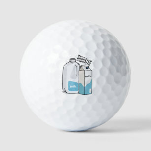 Milk cartoon illustration golf balls