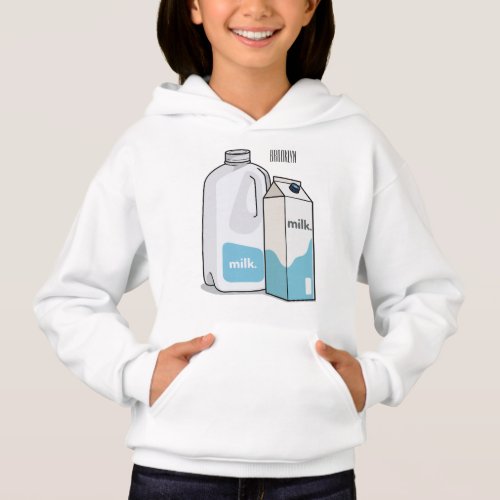 Milk cartoon illustration hoodie
