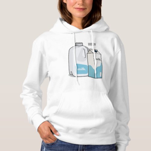 Milk cartoon illustration hoodie