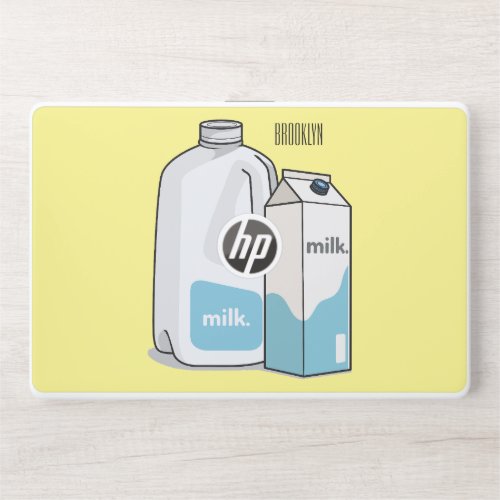 Milk cartoon illustration HP laptop skin