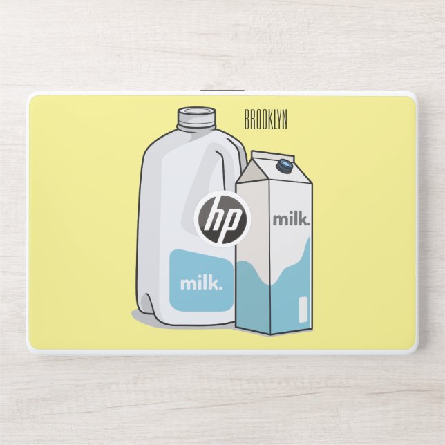 Milk cartoon illustration HP laptop skin (Front)