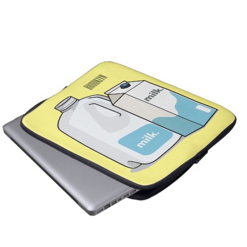 Milk cartoon illustration laptop sleeve