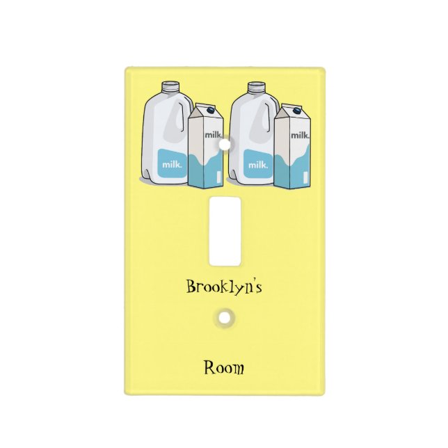 Milk cartoon illustration light switch cover (Front)