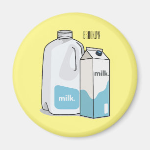 Milk cartoon illustration magnet