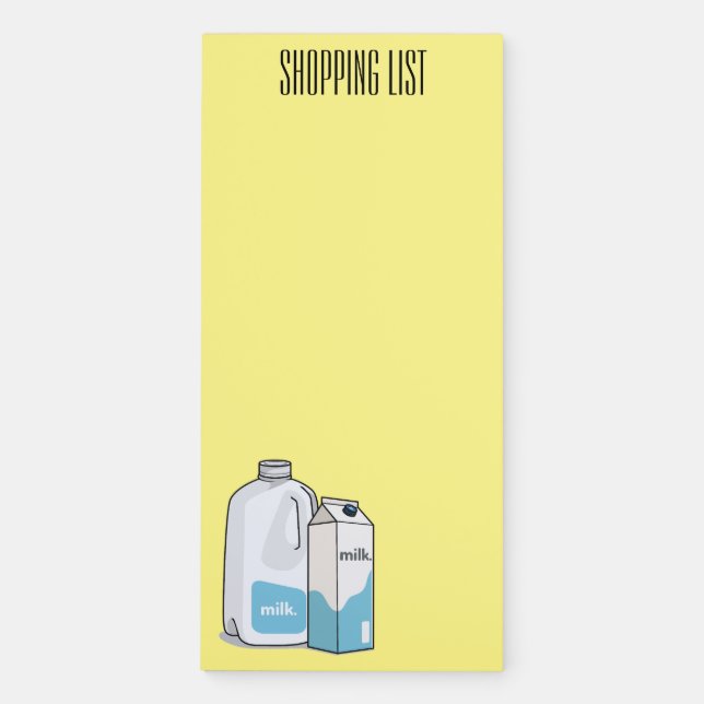 Milk cartoon illustration magnetic notepad (Front)