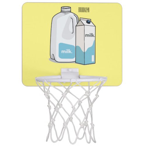 Milk cartoon illustration mini basketball hoop