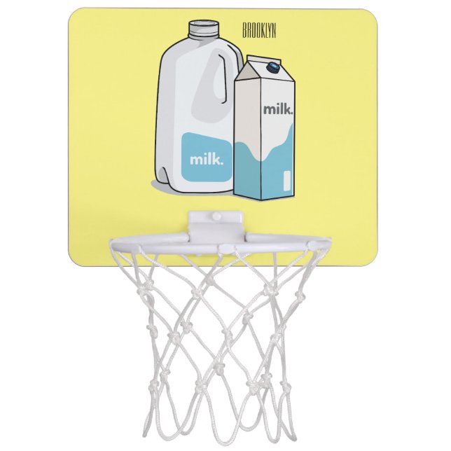 Milk cartoon illustration mini basketball hoop (Front)
