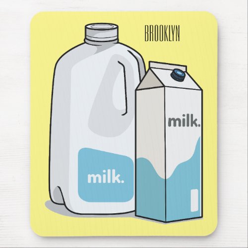 Milk cartoon illustration mouse pad