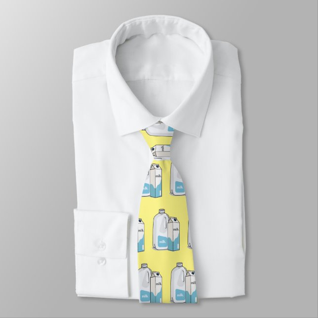 Milk cartoon illustration neck tie (Tied)