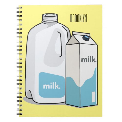 Milk cartoon illustration notebook