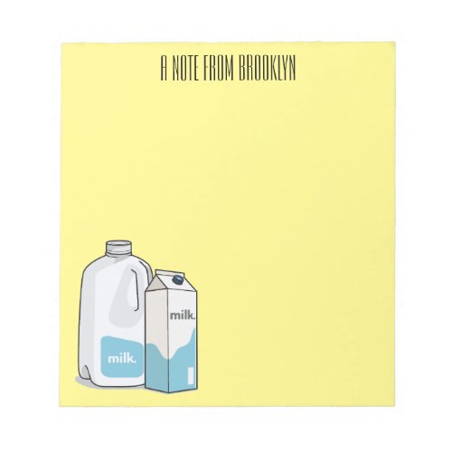 Milk cartoon illustration notepad