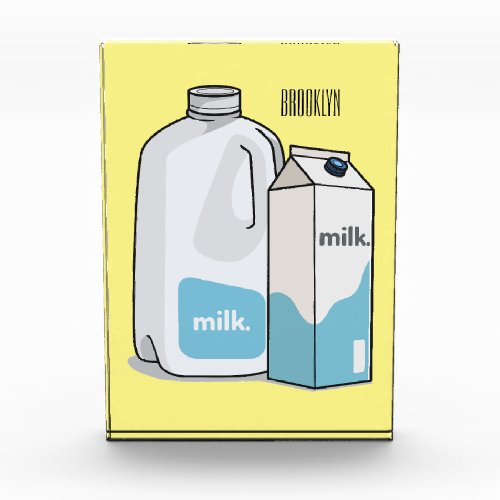 Milk cartoon illustration photo block