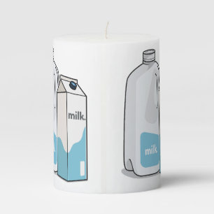 Milk cartoon illustration pillar candle