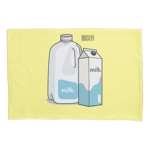 Milk cartoon illustration pillow case