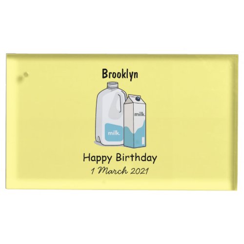 Milk cartoon illustration place card holder