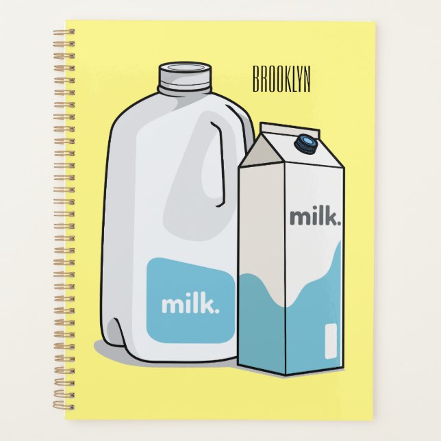 Milk cartoon illustration planner (Front)