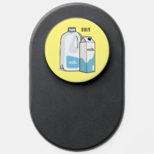 Milk cartoon illustration PopSocket