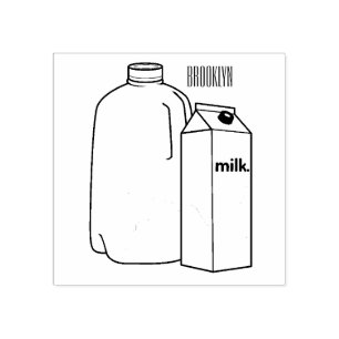 Milk cartoon illustration rubber stamp