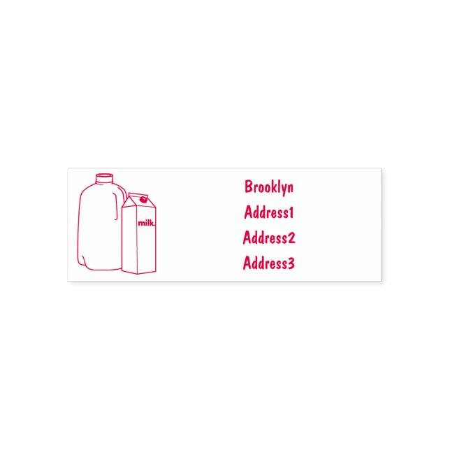 Milk cartoon illustration self-inking stamp (Design)