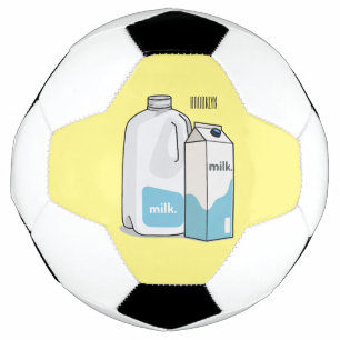 Milk cartoon illustration soccer ball