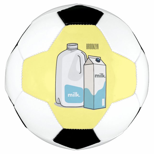 Milk cartoon illustration soccer ball (Front)