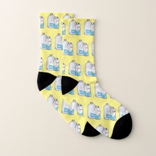 Milk cartoon illustration socks