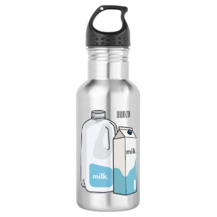 Milk cartoon illustration stainless steel water bottle