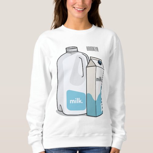 Milk cartoon illustration sweatshirt