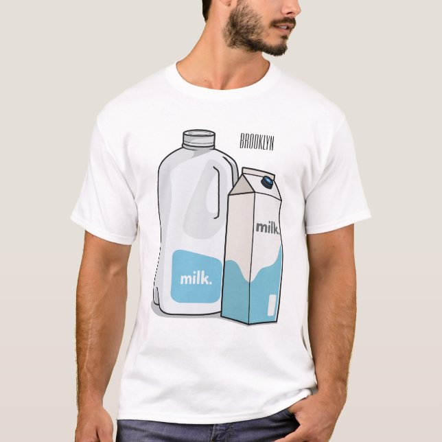Milk cartoon illustration T-Shirt (Front)