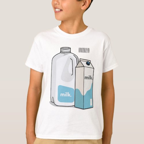 Milk cartoon illustration T_Shirt