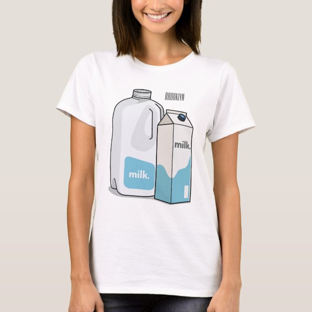 Milk cartoon illustration T-Shirt (Front)