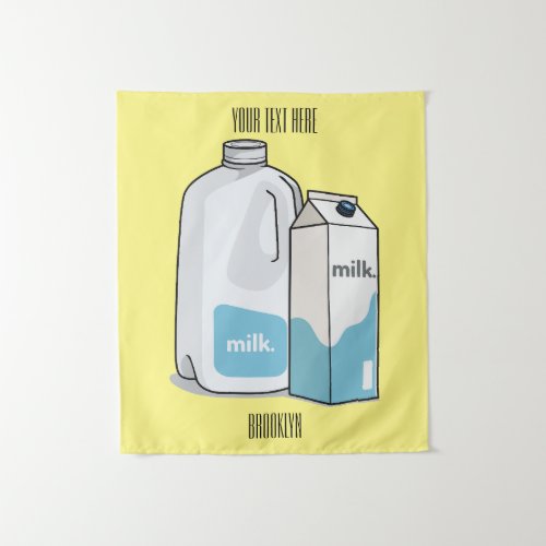 Milk cartoon illustration tapestry