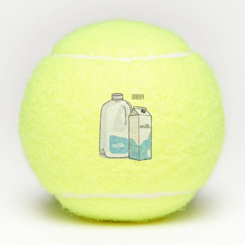 Milk cartoon illustration tennis balls