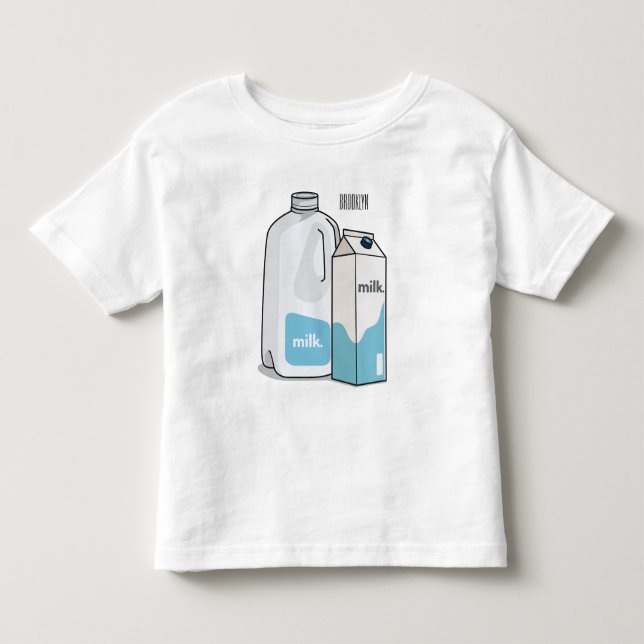Milk cartoon illustration toddler t-shirt (Front)
