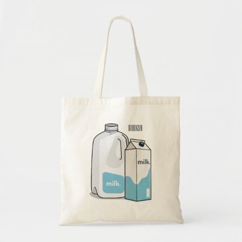 Milk cartoon illustration tote bag