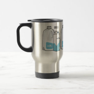 Milk cartoon illustration travel mug