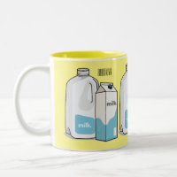 Milk cartoon illustration Two-Tone coffee mug