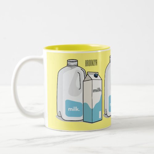 Milk cartoon illustration Two_Tone coffee mug