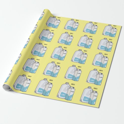 Milk cartoon illustration wrapping paper