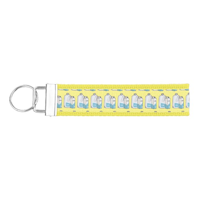 Milk cartoon illustration wrist keychain (Keys on Left)