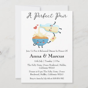 Milk & Cereal a perfect pair bridal dinner Invitation