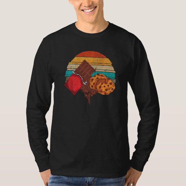 Milk Chocolate Bar Chocolate Chip Cookies Retro Ch T-Shirt (Front)